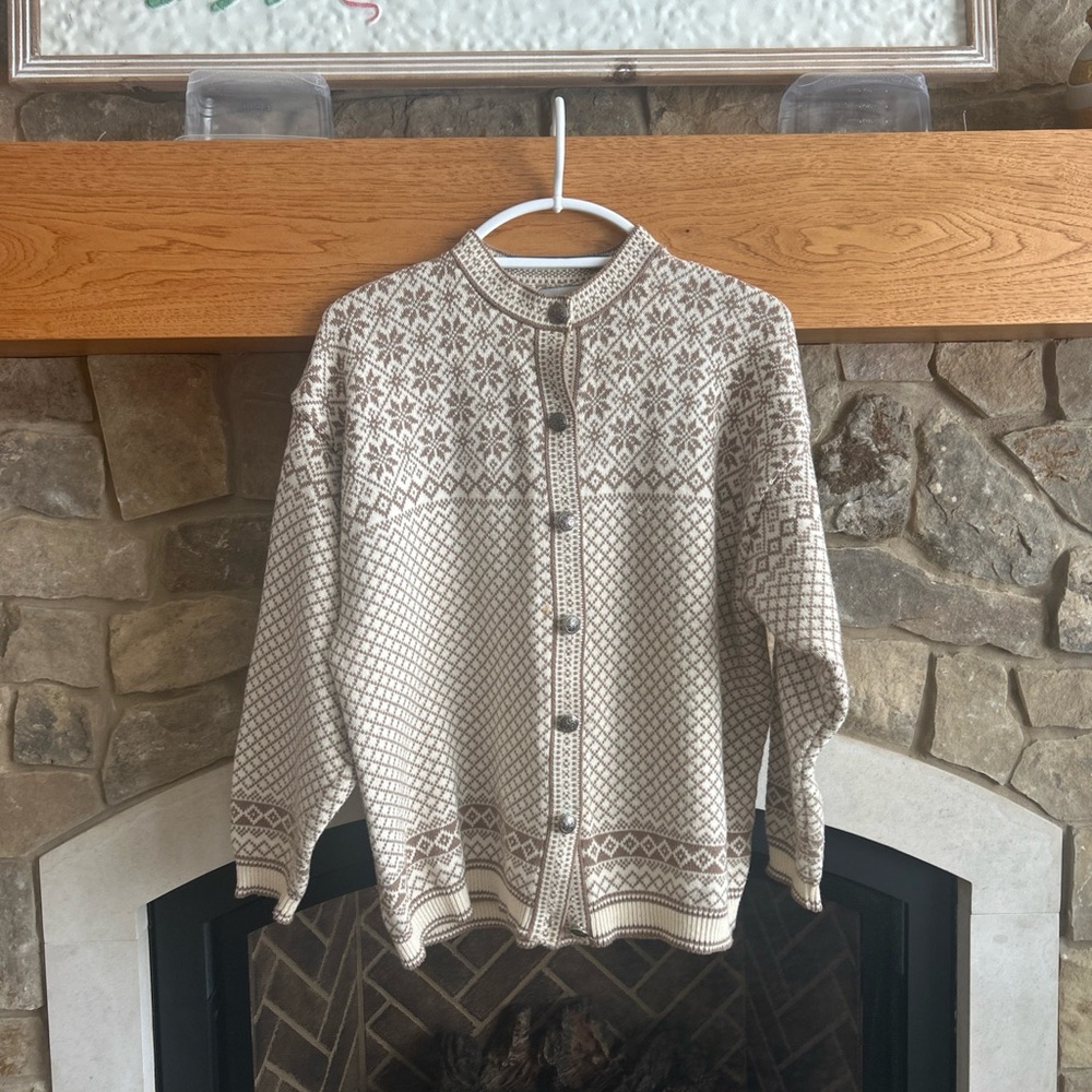 Gorgeous Women’s Fair Isle Brown Cream Patterned Women's Sweater L - Picture 2 of 8